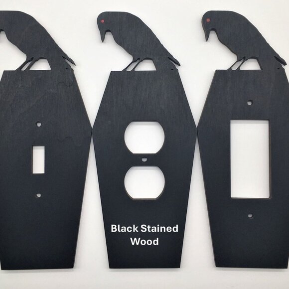 🖤 Spooky Raven atop Coffin Light Cover 🖤 - Picture 2 of 7